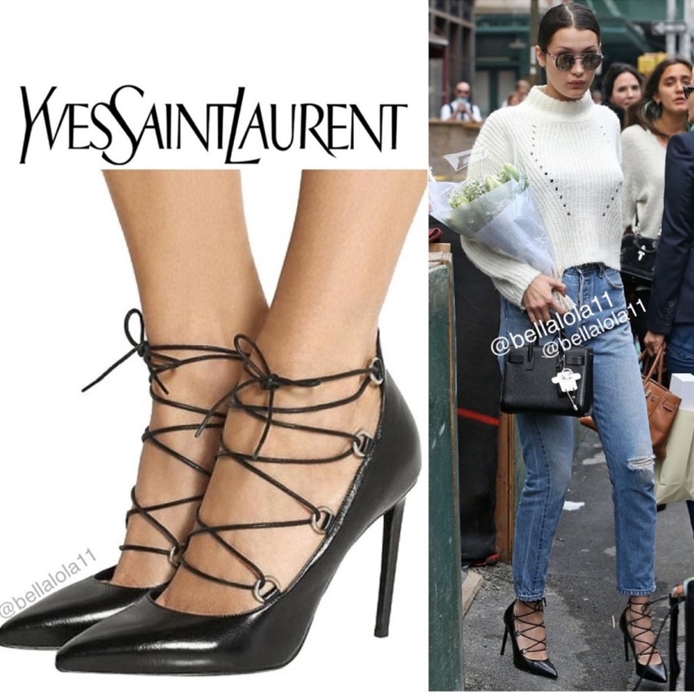 BELLA HADID YSL LACE UP HEELS